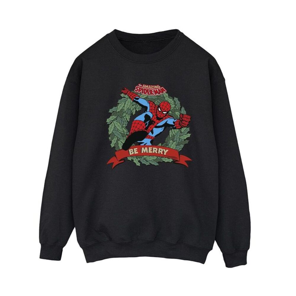 The Amazing Spider-Man Womens/Ladies Be Merry Sweatshirt / Black